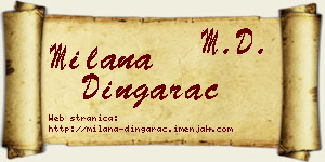 Milana Dingarac vizit kartica